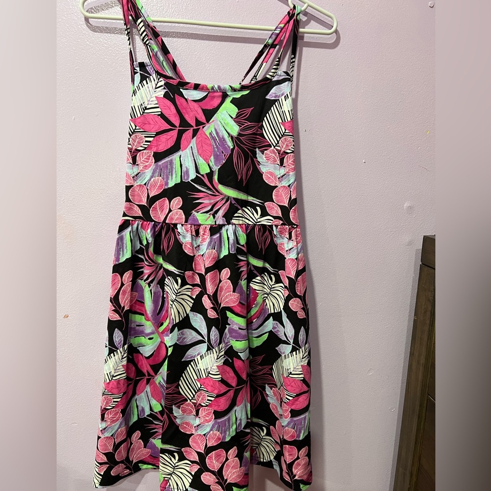 The Children's Place Pink and Green Tropical Dress